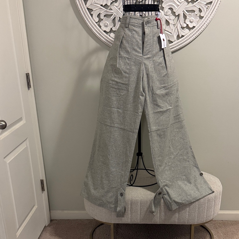 Zara Gray Wide-Leg Trousers
